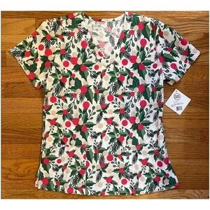 NWT Divine‎ Stretch Print Scrub Top Size S And M